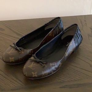 Authentic Louis Vuitton Joy Ballerina Flats 39 Monogram Black